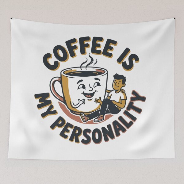 Item preview, Coffee Is My Personality Retro Cartoon Mascot Art designed and sold by mood-draftsman.