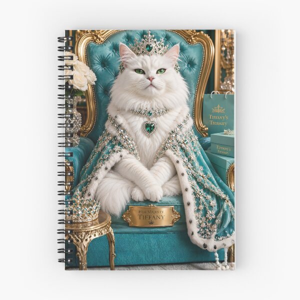 Item preview, White Cat Queen on Throne | Fancy Cat Gift for Cat Lovers designed and sold by AnimalMarvels.