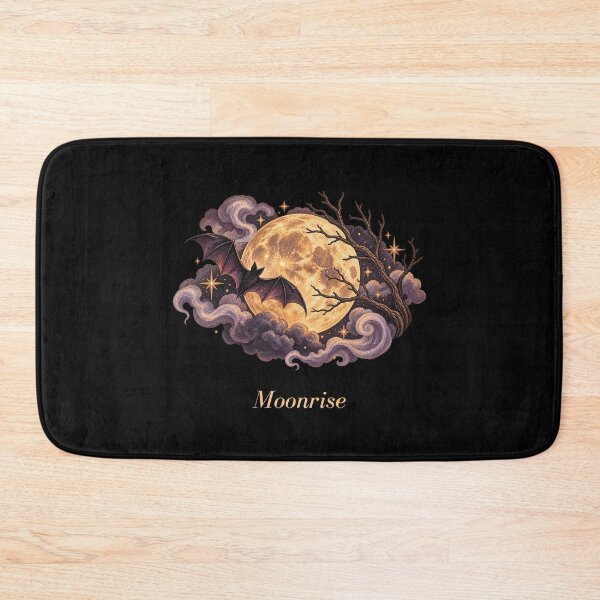 Item preview, Moonrise Bat Full Moon Gothic Art designed and sold by mycute-stickers.