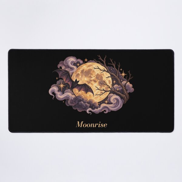 Item preview, Moonrise Bat Full Moon Gothic Art designed and sold by mycute-stickers.