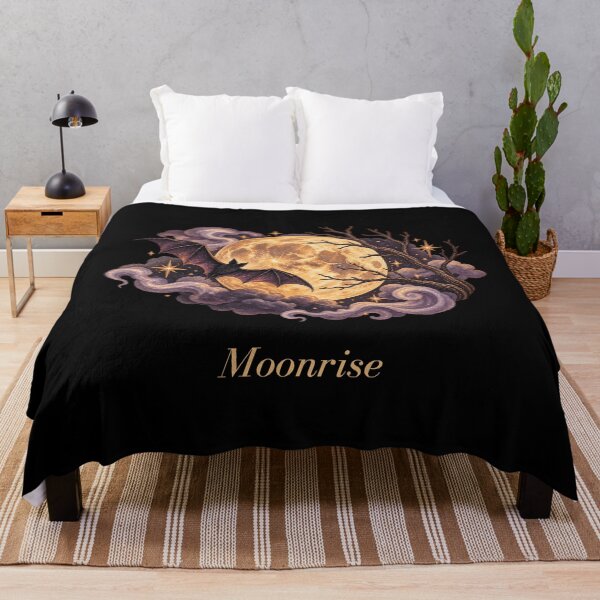 Item preview, Moonrise Bat Full Moon Gothic Art designed and sold by mycute-stickers.