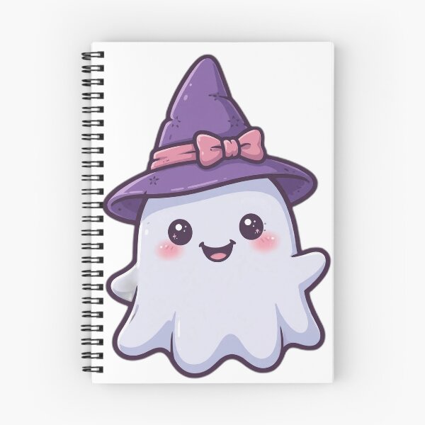 Item preview, Ghost With Witch Hat Kawaii Halloween PNG designed and sold by Worn and Witty.