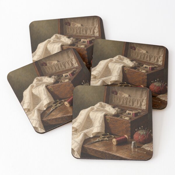 Item preview, The Last Stitch – Antique Sewing Still Life Digital Painting designed and sold by PopChaosStudio.