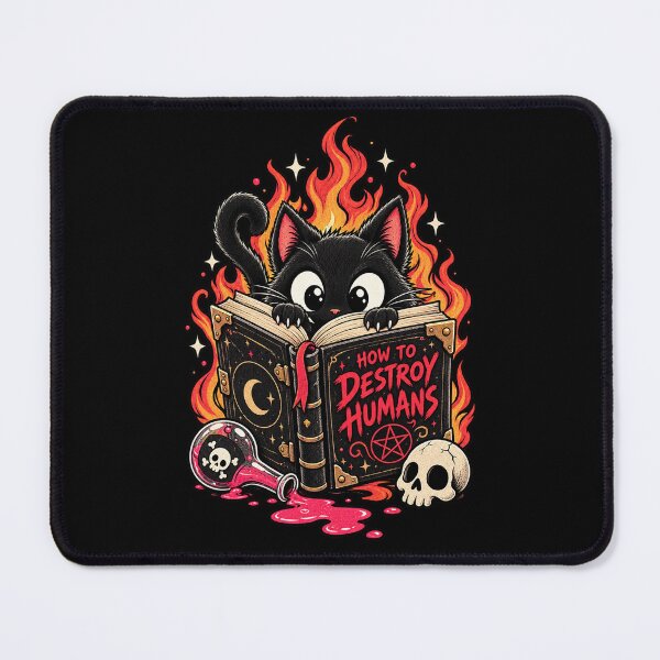 Item preview, How To Destroy Humans Cute Evil Black Cat designed and sold by RatherCreative.