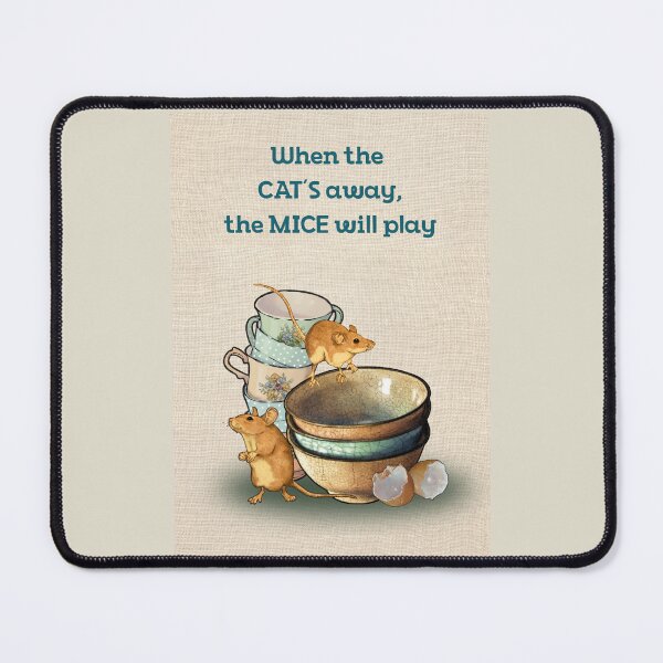 Item preview, When the Cat's Away the Mice Will Play, Mice Playing on Dishes, Pests designed and sold by JoyfulWhimsy.