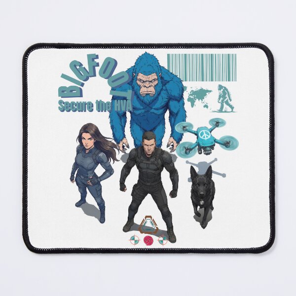 Item preview, Bigfoot Secure the HVA - High-Tech Tactical Cryptid Vector Illustration designed and sold by Whimsy Trail Co.