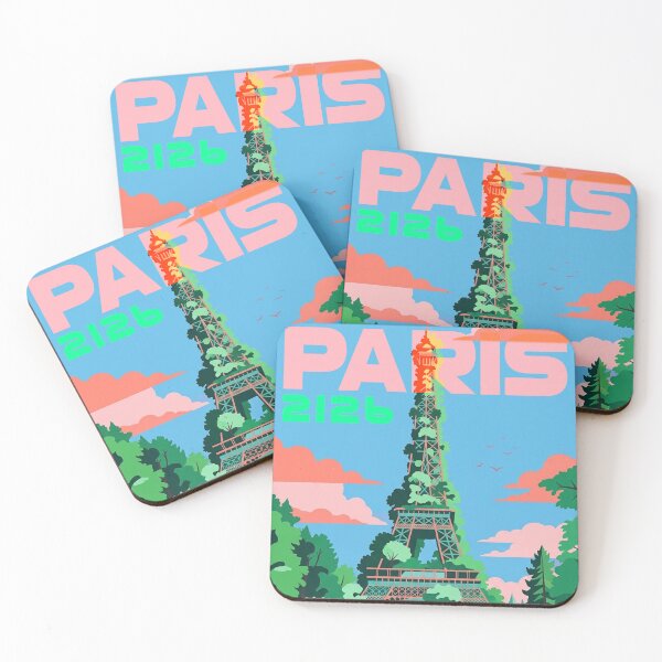 Item preview, Paris 2126 Solarpunk Eiffel Tower - Futuristic Travel Poster Art designed and sold by Silly Goose Party.