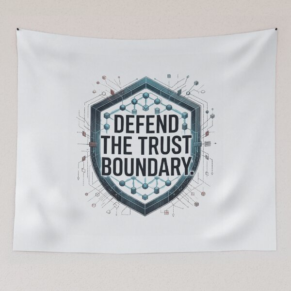 Item preview, Defend the Trust Boundary Cybersecurity Engineer Security Design designed and sold by Amr Darwish Graphic designer.