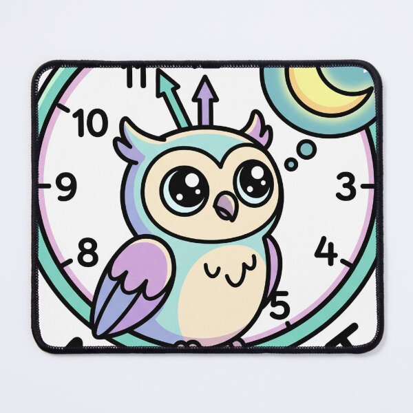 Item preview, Cute Owl Midnight Clock designed and sold by NzrProcreate.