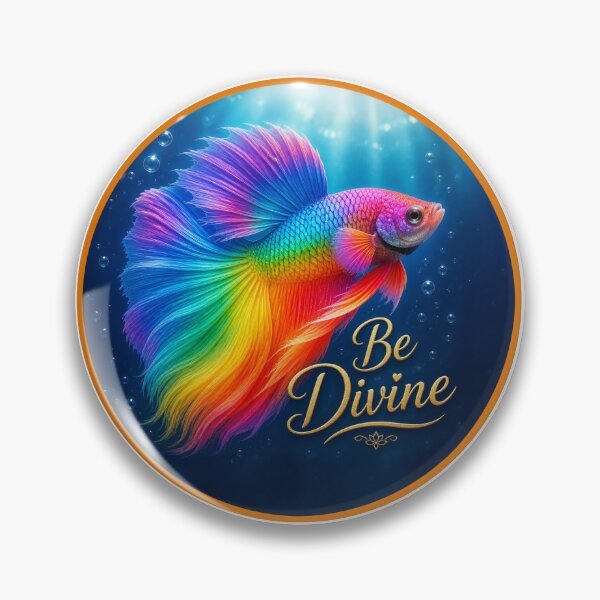 Item preview, Be Divine – Rainbow Betta Fish Proud Underwater Art designed and sold by NotSoSubtleRosiePeas.