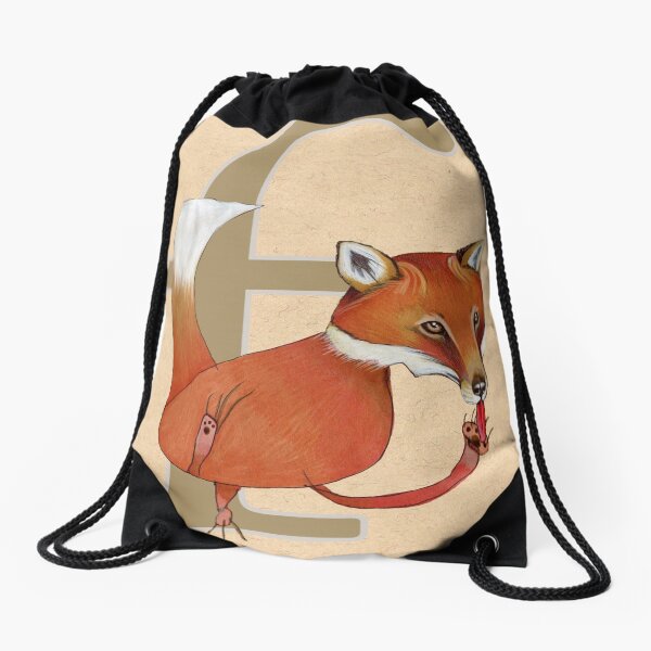 F is for FOX Drawstring Bag