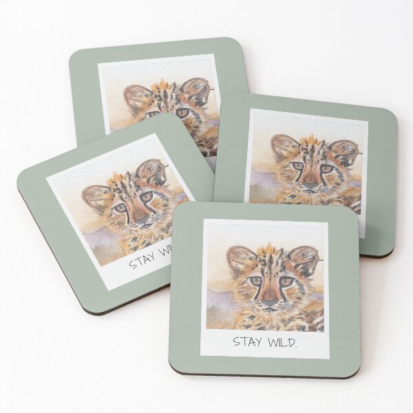 Item preview, Stay Wild Baby Cheetah Watercolor Painting - Wildlife Art designed and sold by viviwildpaint.