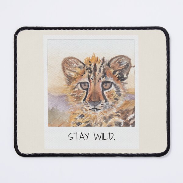 Item preview, Stay Wild Baby Cheetah Watercolor Painting - Wildlife Art designed and sold by viviwildpaint.