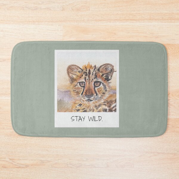 Item preview, Stay Wild Baby Cheetah Watercolor Painting - Wildlife Art designed and sold by viviwildpaint.