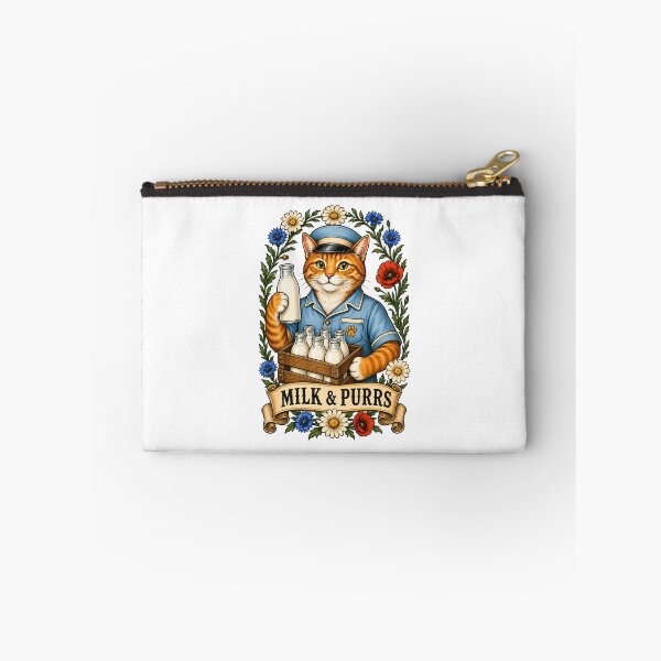 Item preview, Milk Purrs Vintage Milkman Cat Art designed and sold by Old's Cool Cat Studio.