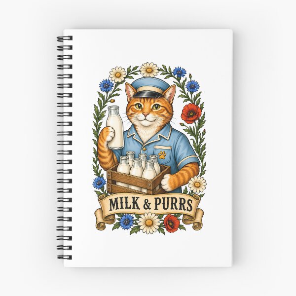 Item preview, Milk Purrs Vintage Milkman Cat Art designed and sold by Old's Cool Cat Studio.