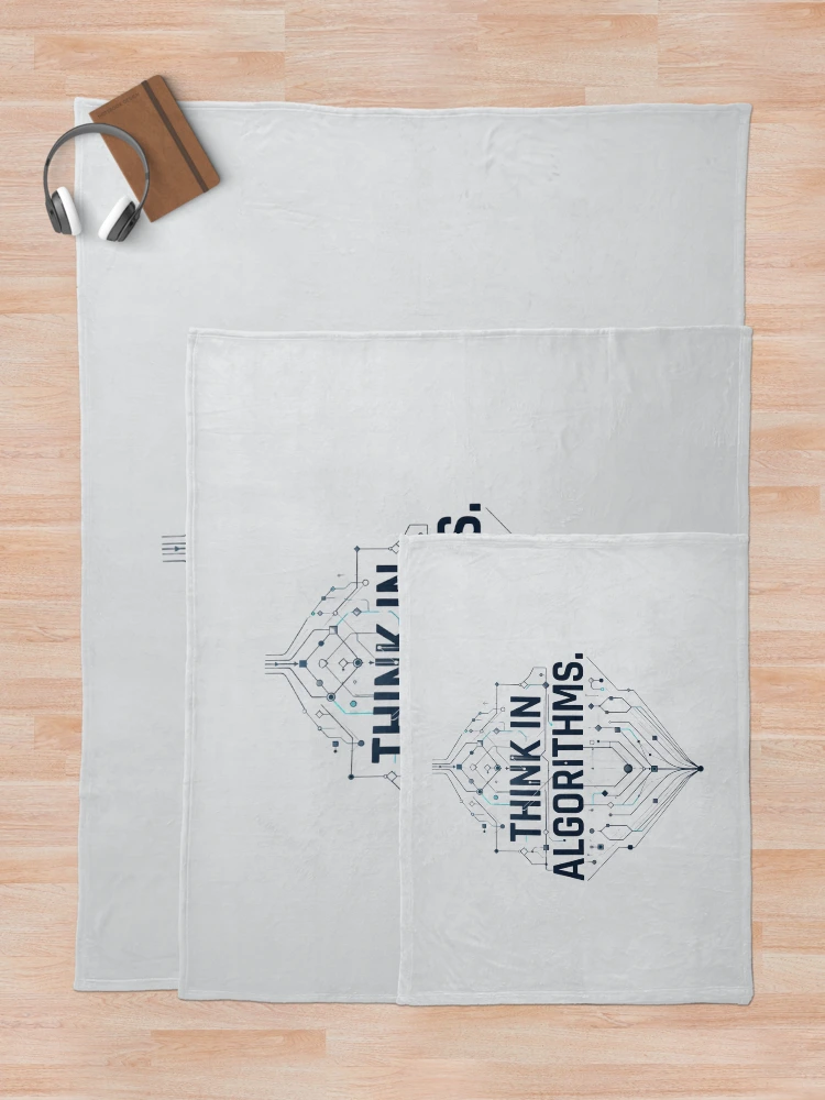 Thumbnail 5 of 6, Throw Blanket, Think in Algorithms Computer Science Programming Developer Design designed and sold by Amr Darwish Graphic designer.