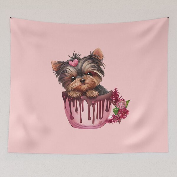 Item preview, Cute Yorkie dog in a teacup designed and sold by stormk10.