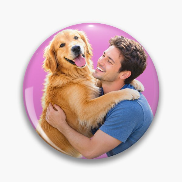 Item preview, Golden Retriever Hugging Happy Man designed and sold by MagicCrystal.