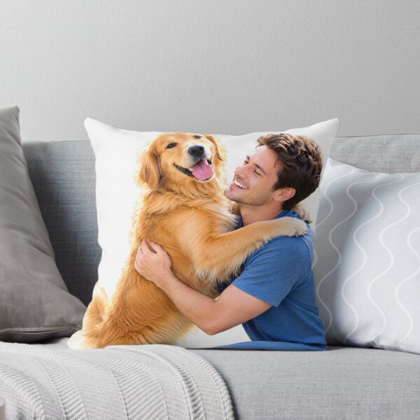 Item preview, Golden Retriever Hugging Happy Man designed and sold by MagicCrystal.