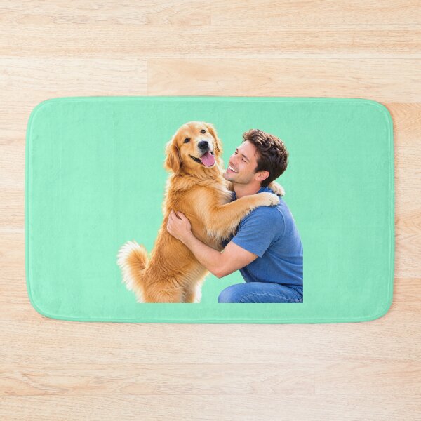 Item preview, Golden Retriever Hugging Happy Man designed and sold by MagicCrystal.