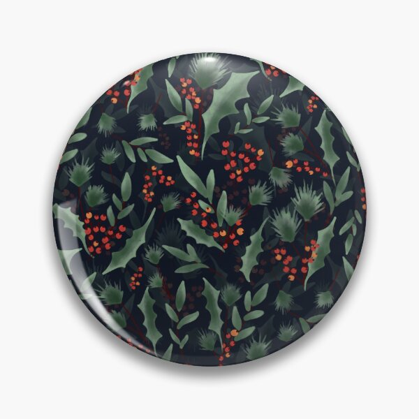 Artikelvorschau, Winter Botanical Dark – Elegantes Stechpalmen- und Beerenmuster (Moody Charcoal) entworfen und verkauft von DesigndN.