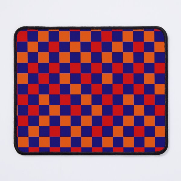Item preview, Red Orange and Navy blue Checkered  Design   designed and sold by PatternTitan.