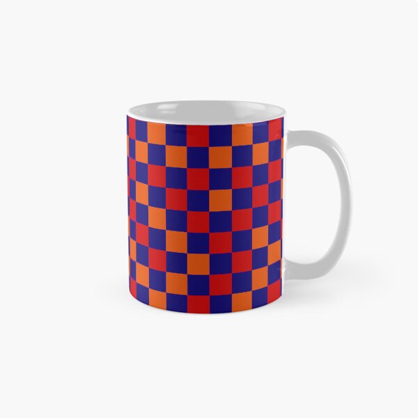 Item preview, Red Orange and Navy blue Checkered  Design   designed and sold by PatternTitan.
