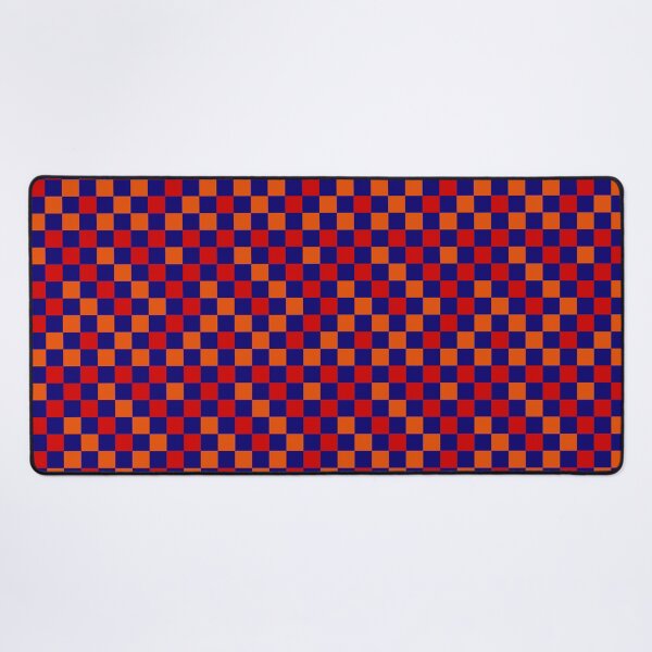 Item preview, Red Orange and Navy blue Checkered Design designed and sold by PatternTitan.