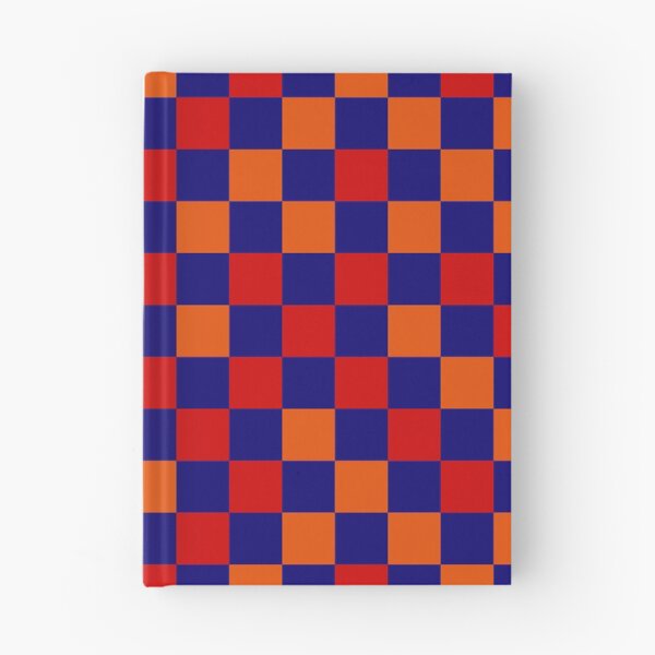 Item preview, Red Orange and Navy blue Checkered  Design   designed and sold by PatternTitan.