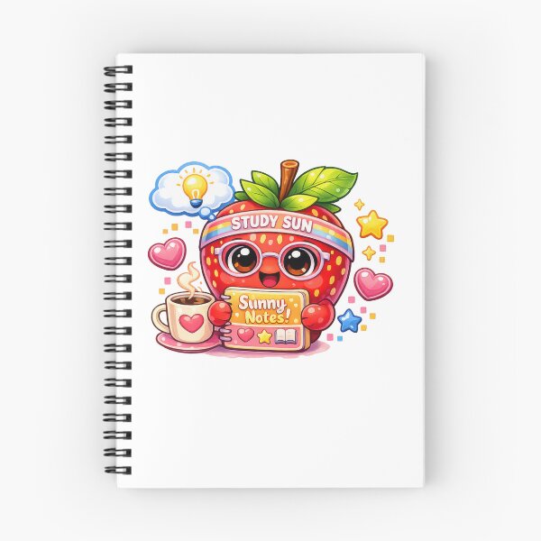 Item preview, Study Sun – Pastel Kawaii Strawberry Sunny Notes  designed and sold by Sommium .