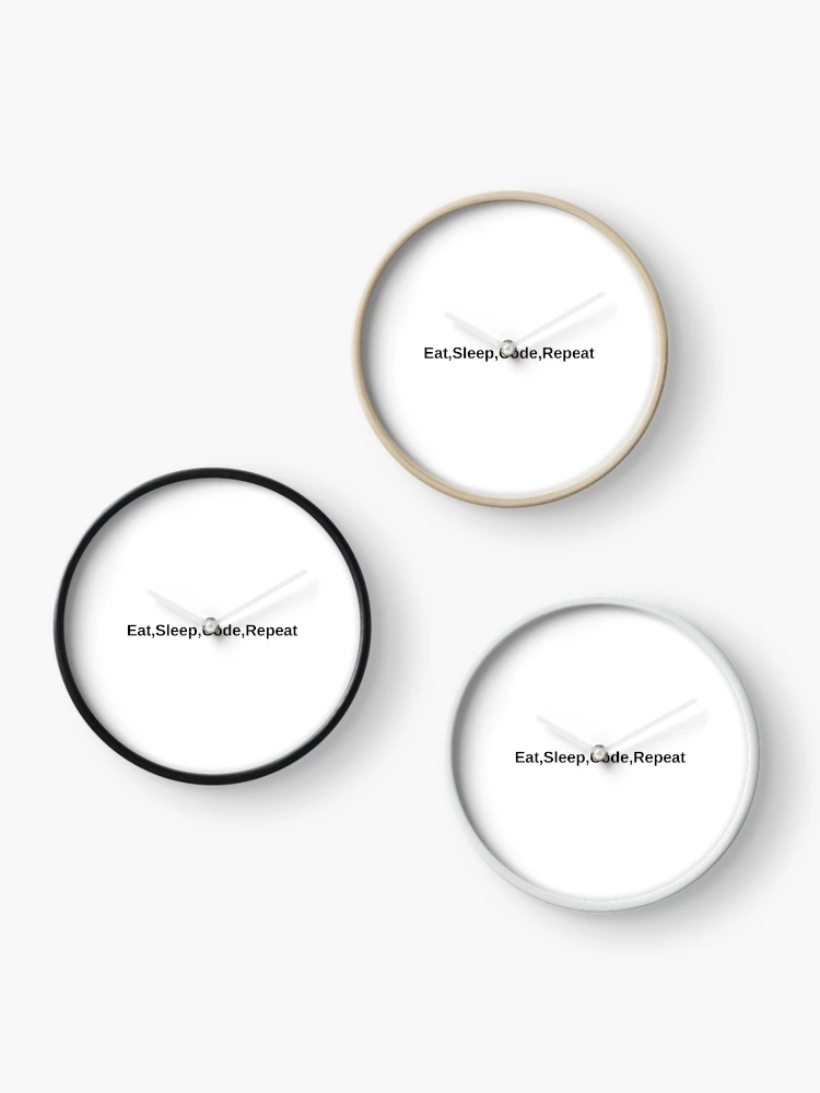 Thumbnail 3 of 4, Clock, eat sleep code repeat-programmer &developer gift designed and sold by eihabo.