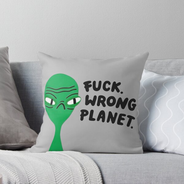 Item preview, Arte dibujado a mano de un alienígena verde vulgar diciendo "Que se joda el planeta equivocado" designed and sold by MakersFolly.