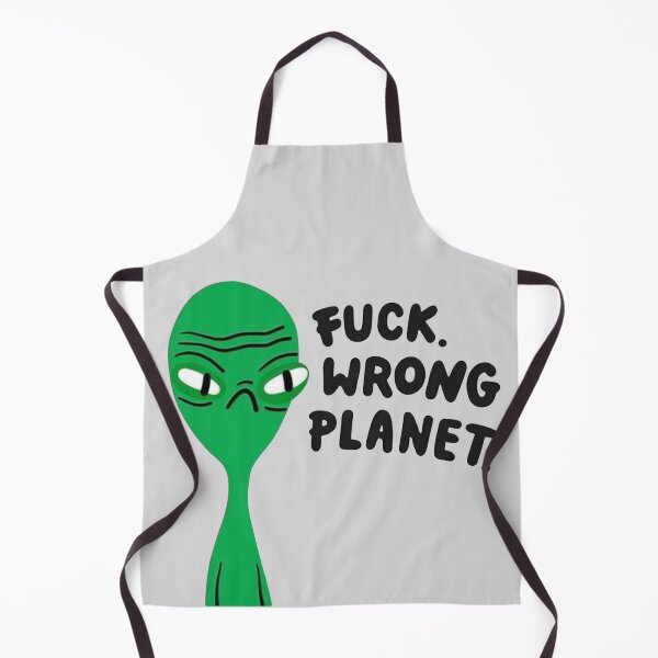 Item preview, Vulgar Green Alien Saying "F*ck Wrong Planet" Hand Drawn Art designed and sold by MakersFolly.