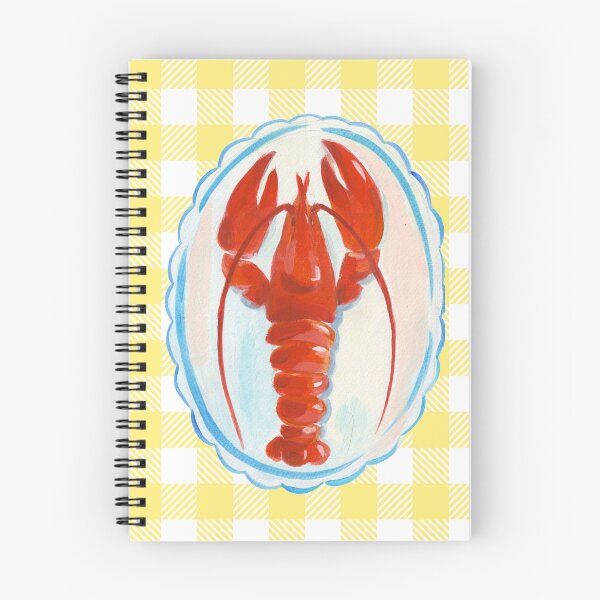 Item preview, Vintage Red Lobster on Yellow Gingham Tablecloth Foodie Art designed and sold by S-and-W-4ever.