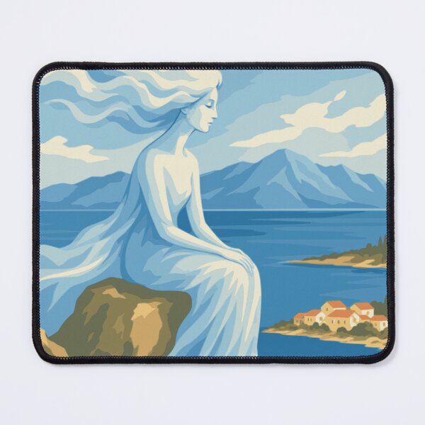 Item preview, Adriatic Sea Wall Art, Mediterranean Woman Print, Coastal Blue Decor, Ethereal Woman Art, Croatia Inspired Print , Seaside Artwork designed and sold by Studio pod Burom.