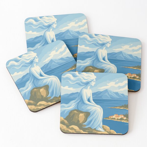 Item preview, Adriatic Sea Wall Art, Mediterranean Woman Print, Coastal Blue Decor, Ethereal Woman Art, Croatia Inspired Print , Seaside Artwork designed and sold by Studio pod Burom.