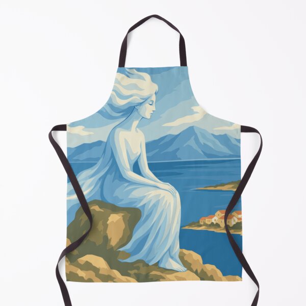 Item preview, Adriatic Sea Wall Art, Mediterranean Woman Print, Coastal Blue Decor, Ethereal Woman Art, Croatia Inspired Print , Seaside Artwork designed and sold by Studio pod Burom.