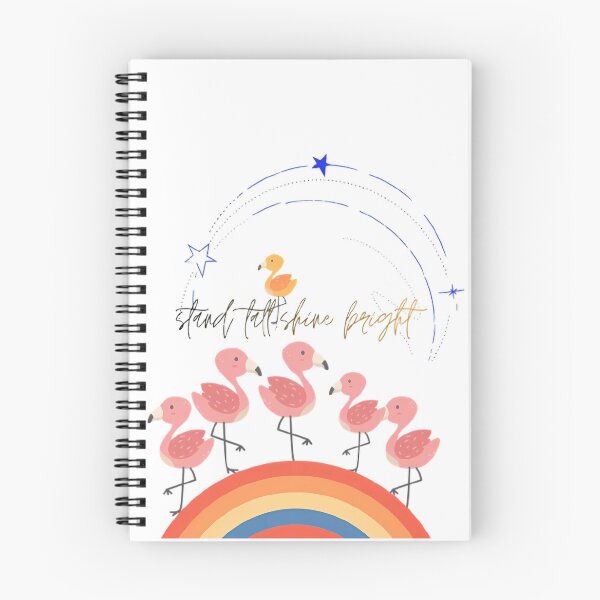 Item preview, Stand Tall Shine Bright - Cute Flamingo Rainbow Nursery Art designed and sold by NourArtCorner.