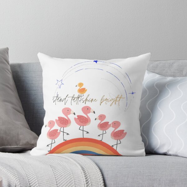 Item preview, Stand Tall Shine Bright - Cute Flamingo Rainbow Nursery Art designed and sold by NourArtCorner.