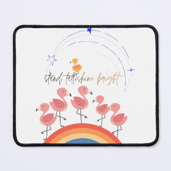 Item preview, Stand Tall Shine Bright - Cute Flamingo Rainbow Nursery Art designed and sold by NourArtCorner.