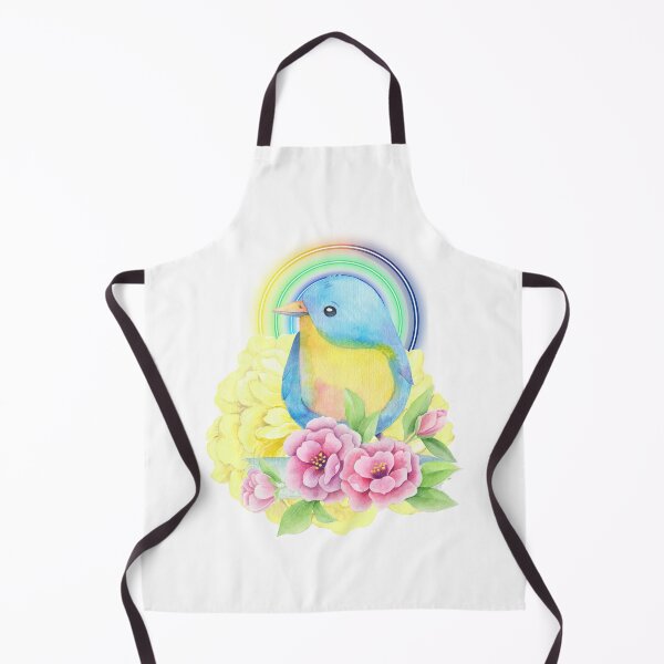 Item preview, Colorful Blue Bird & Floral Rainbow Watercolor Art designed and sold by Palette _Vibes.