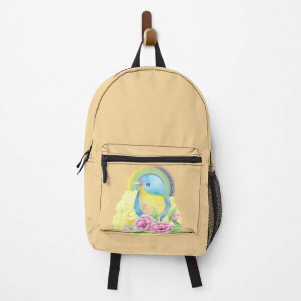 Item preview, Colorful Blue Bird & Floral Rainbow Watercolor Art designed and sold by Palette _Vibes.