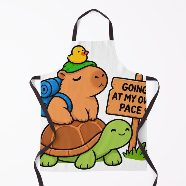Item preview, Going At My Own Pace – Cute Capybara Riding Turtle with Duck Hiking Sticker designed and sold by Anstickerrr.