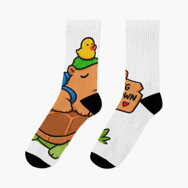 Item preview, Going At My Own Pace – Cute Capybara Riding Turtle with Duck Hiking Sticker designed and sold by Anstickerrr.