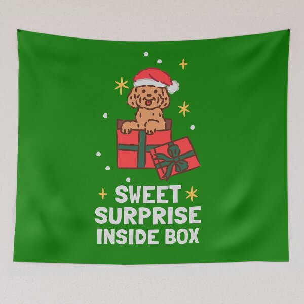 Item preview, Cute Puppy sitting inside Christmas Gift Box designed and sold by monkik.