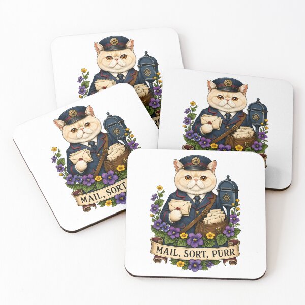 Item preview, Mail Sort Purr Mailman Cat Art designed and sold by Old's Cool Cat Studio.
