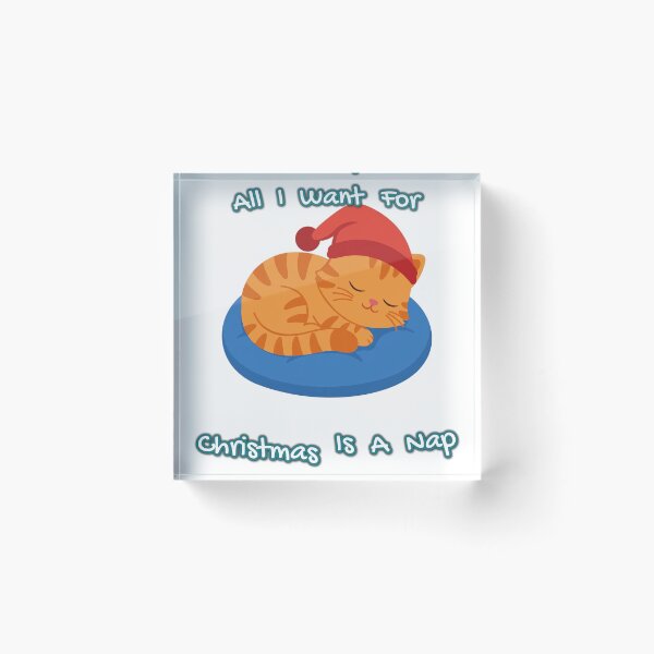 Item preview, All I Want for Christmas Is a Nap Shirt – Funny Cat Holiday Tee designed and sold by KERK Art and Design.