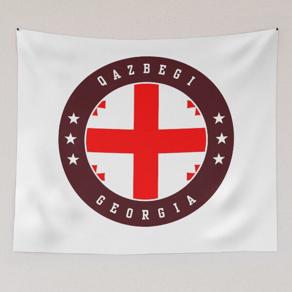 Item preview, Qazbegi Georgia Georgian Flag Souvenir Round Badge Crest designed and sold by jeshands.