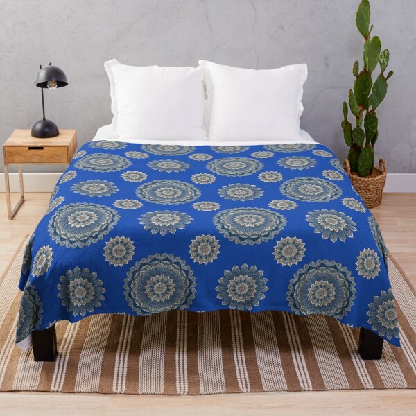 Item preview, Blue Mandala Floral Pattern – Vintage Ornamental Boho Flower Design designed and sold by Mousy17.